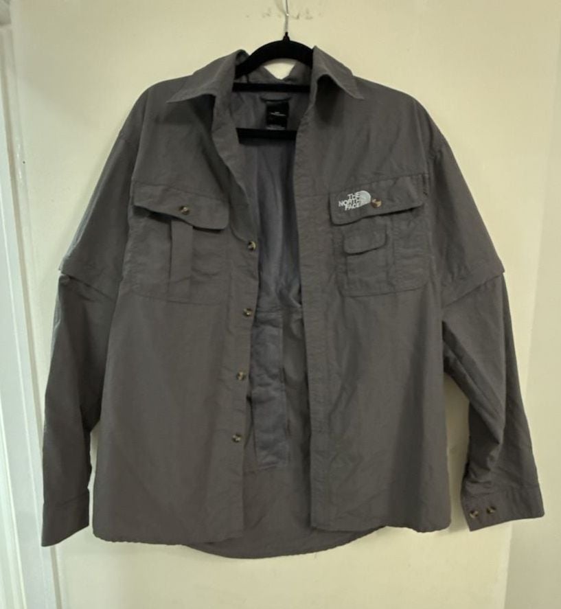The North Face Men's Grey Long Sleeve Hiking Utility Shirt Size S 2