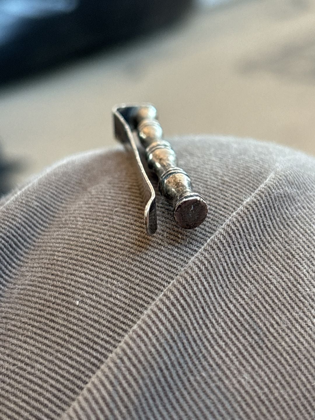 Vintage Silver 925 Bambu Shaped Tie Clip Bar 4
