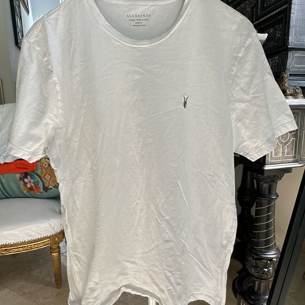 AllSaints Organic Cotton Slim Fit T-Shirt White X Large