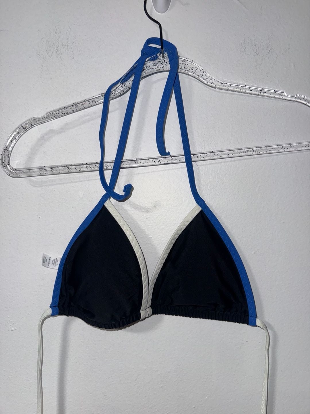 Aerie Triangle Bikini Set Black Blue White Size M 2