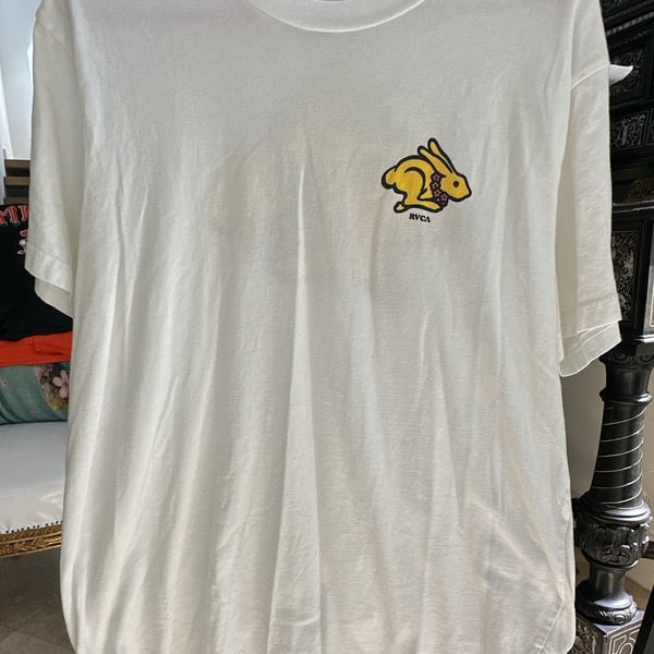 RVCA x Evan Mock Rabbit Graphic T-Shirt White Size L