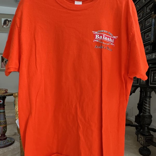 Gildan Balashi Premium Beer Aruba's Beer Orange T-Shirt Size L