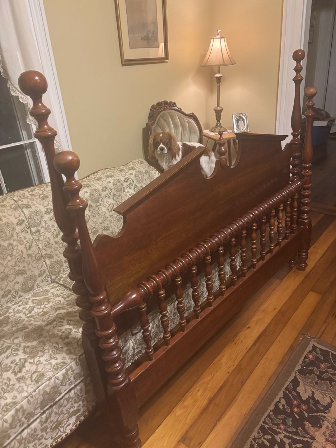 Vintage Queen Size Headboard & Footboard from Colonial Style Four Poster bed 6