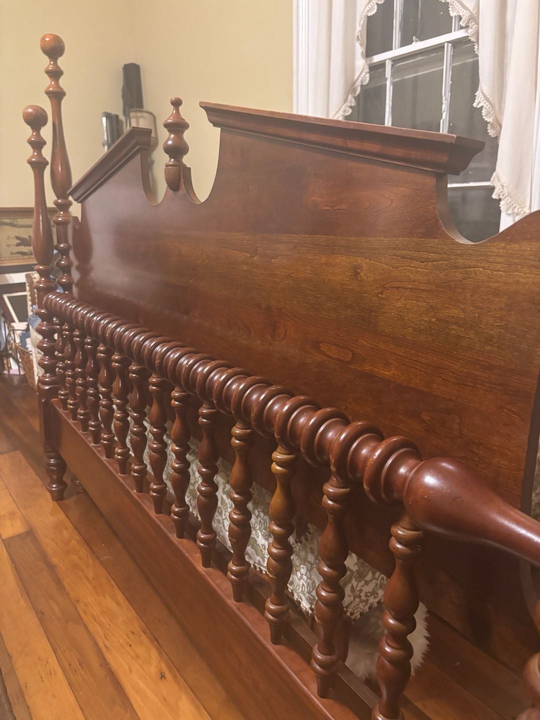 Vintage Queen Size Headboard & Footboard from Colonial Style Four Poster bed 7