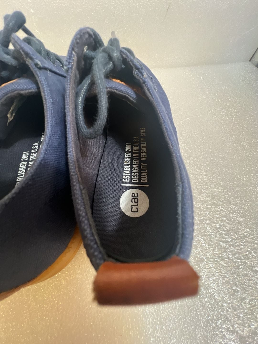 Clae Ellington Textile Deep Navy Canvas Men's Shoes size 9 9