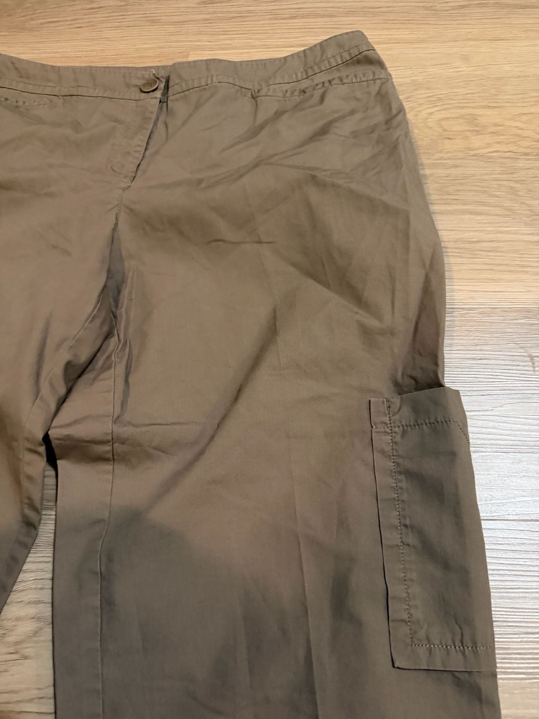 Eileen Fisher Olive Green Cotton Cropped Cargo Pants 2X 4