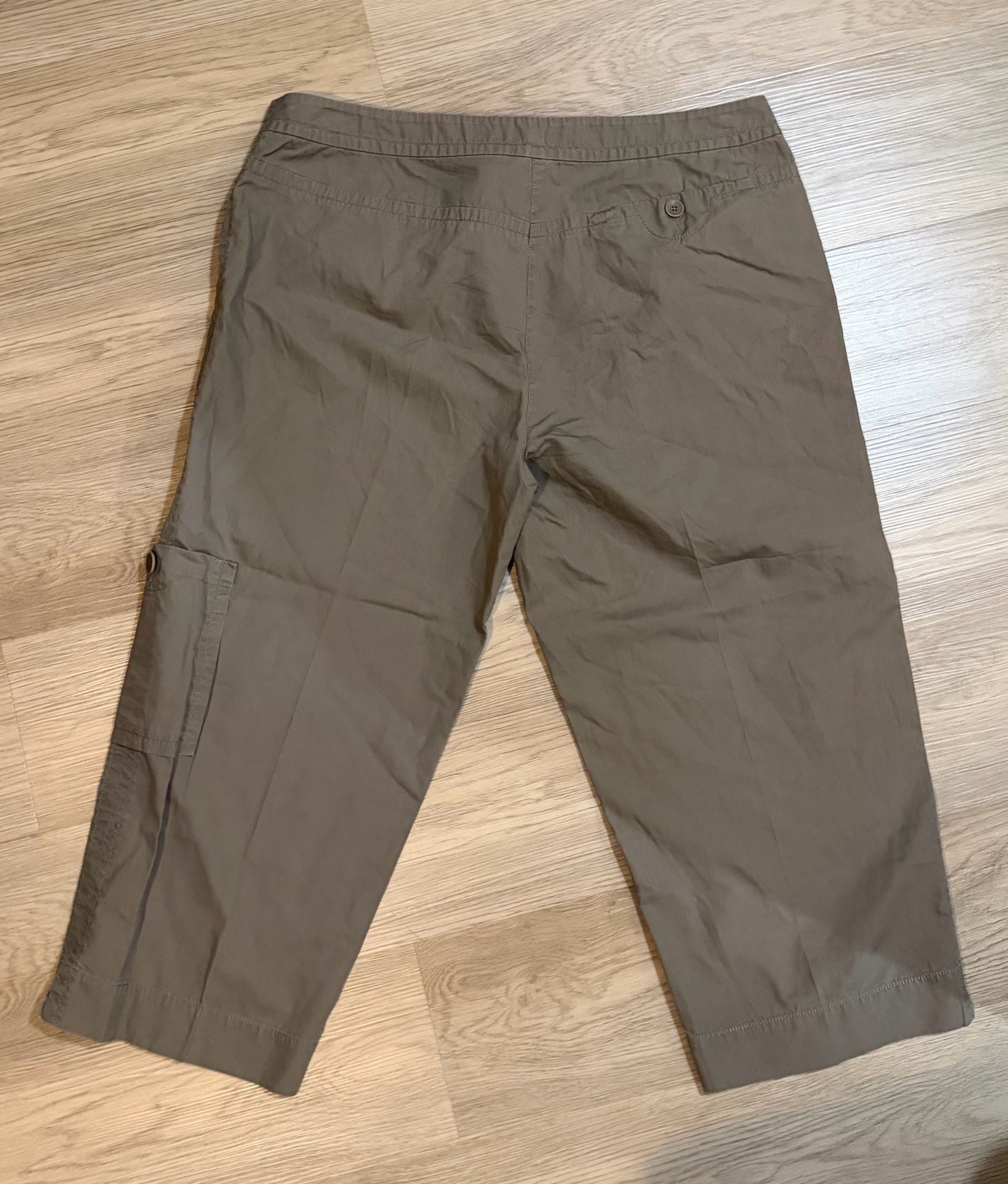 Eileen Fisher Olive Green Cotton Cropped Cargo Pants 2X 9