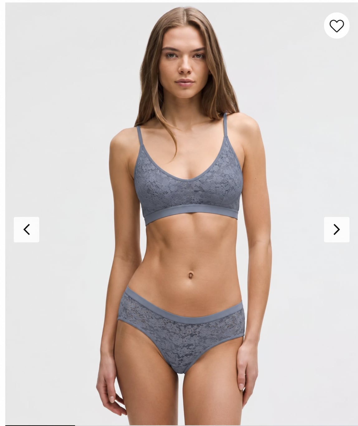 173 Lululemon Soft Stretch Lace Scoopneck Bralette Solar Grey Sz MEDIUM 2