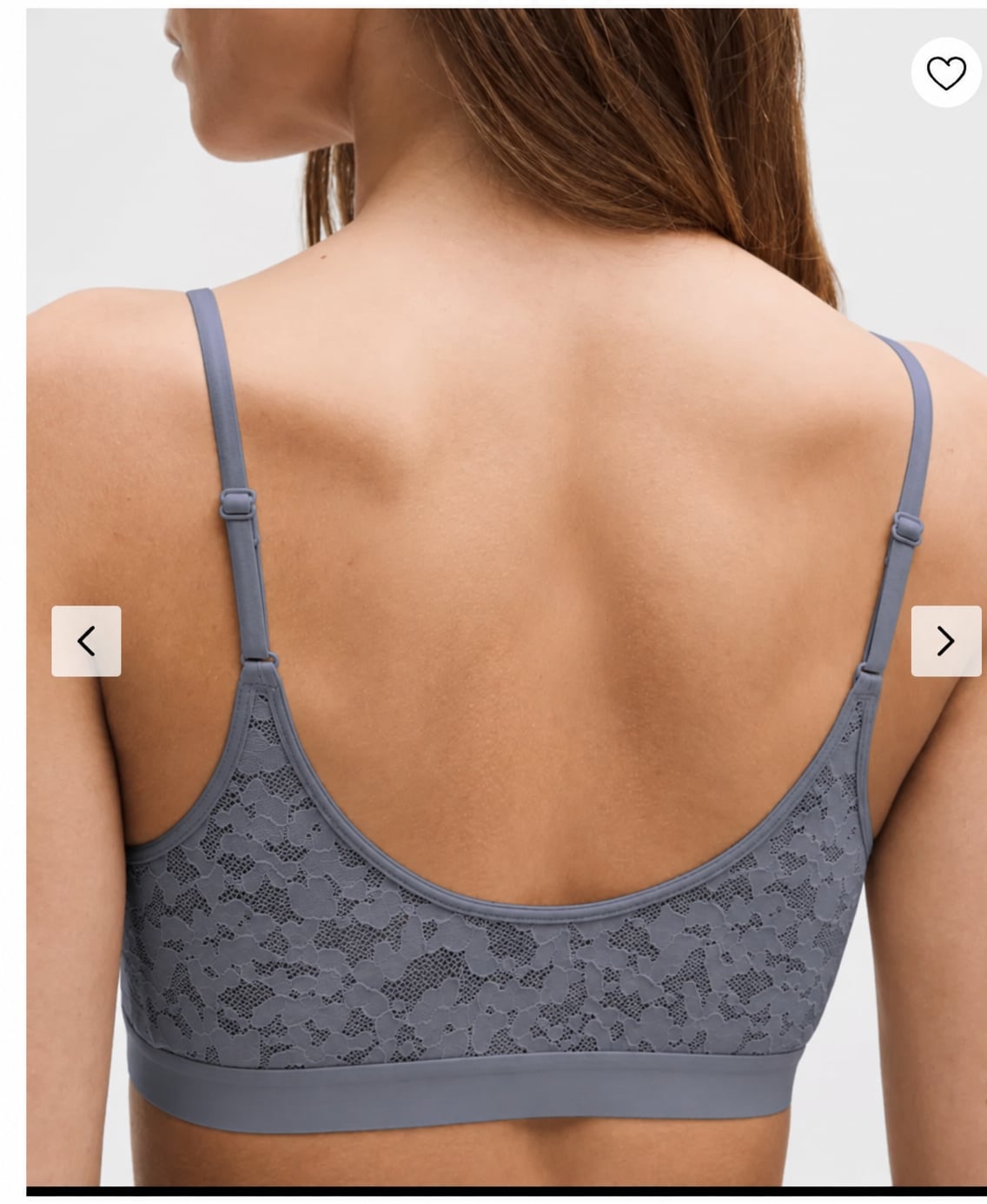 173 Lululemon Soft Stretch Lace Scoopneck Bralette Solar Grey Sz MEDIUM 3
