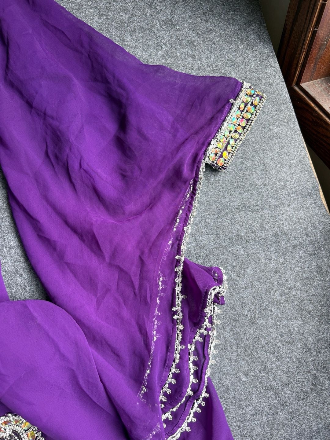 Purple Embellished Henna Party Dress Kaftan with Bell Sleeves *read and see 5