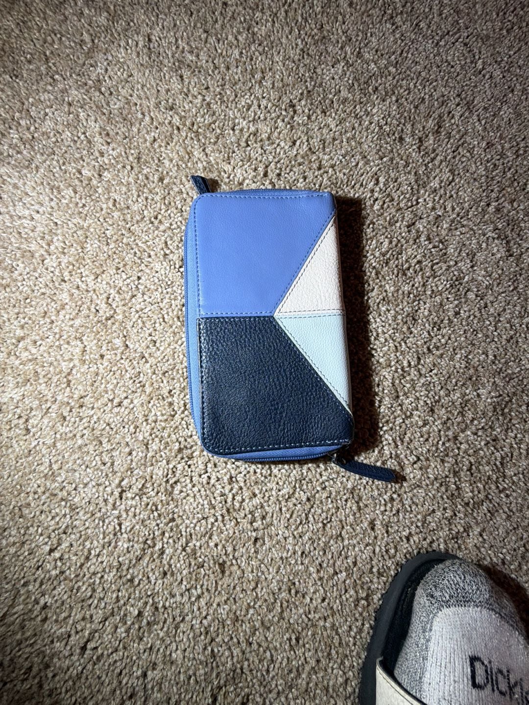 The Sak Blue Colorblock Leather Zip Around Wallet 3