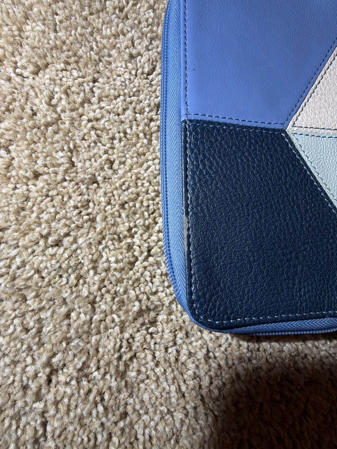 The Sak Blue Colorblock Leather Zip Around Wallet 4
