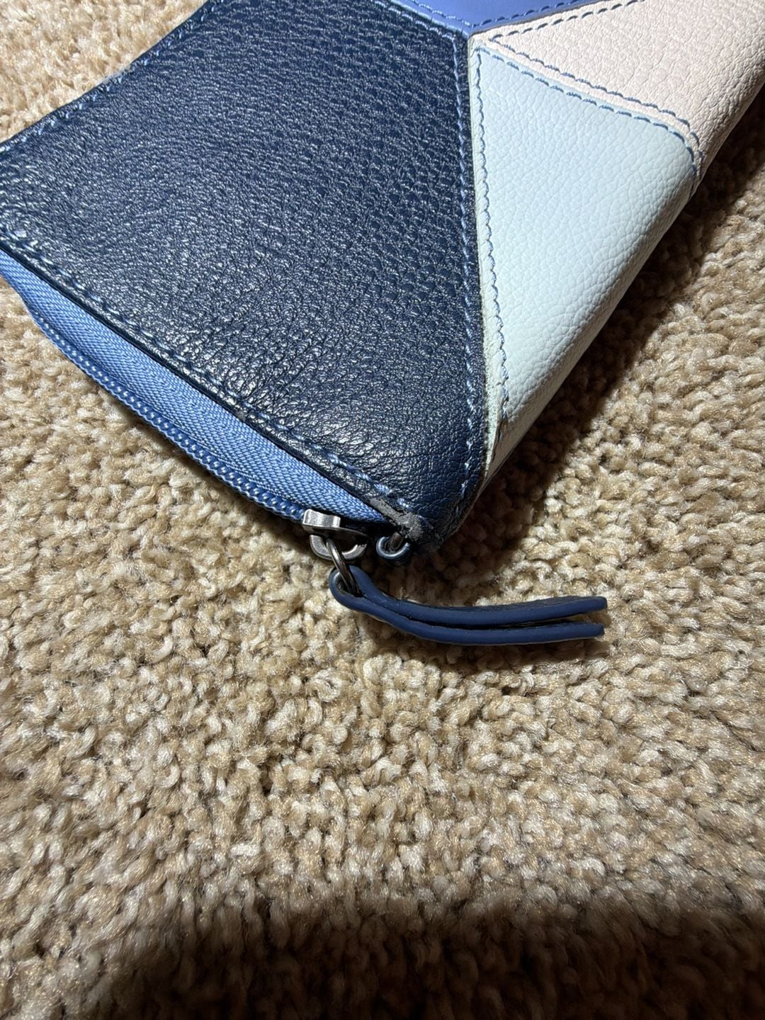 The Sak Blue Colorblock Leather Zip Around Wallet 5