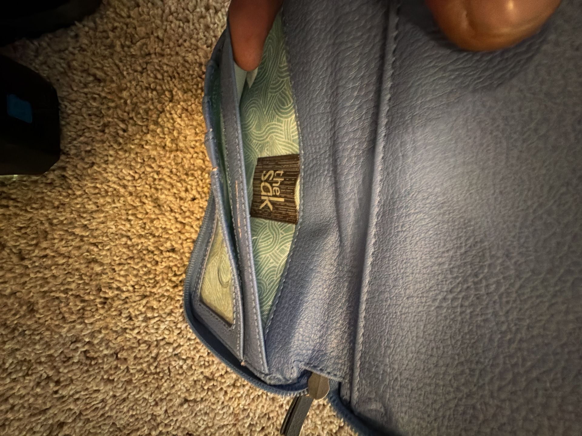 The Sak Blue Colorblock Leather Zip Around Wallet 7