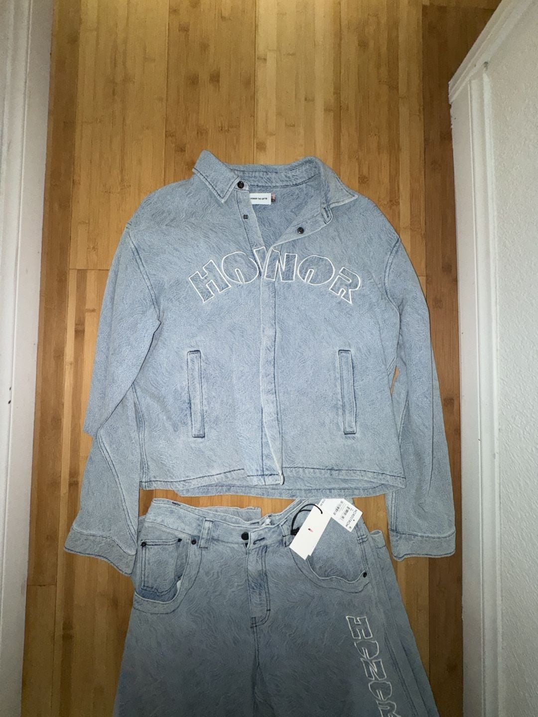 Honor The Gift Diamond Denim Jacket & Jeans Set Light Indigo 1