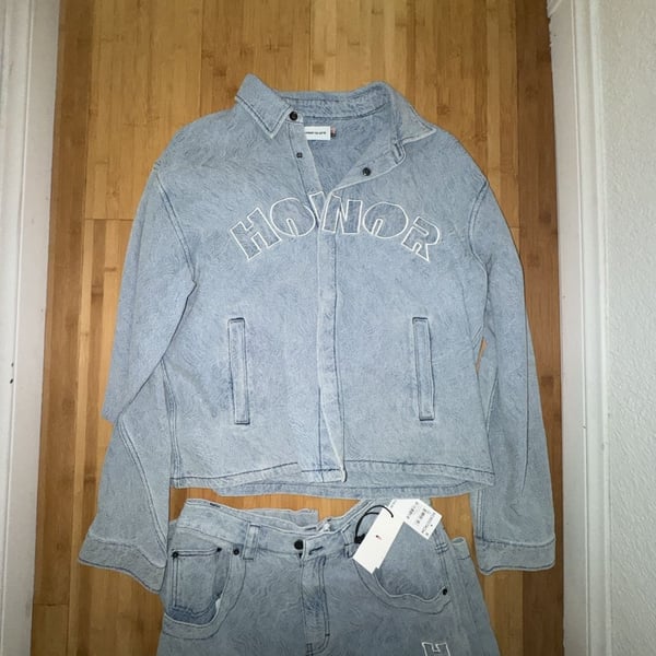 Honor The Gift Diamond Denim Jacket & Jeans Set Light Indigo