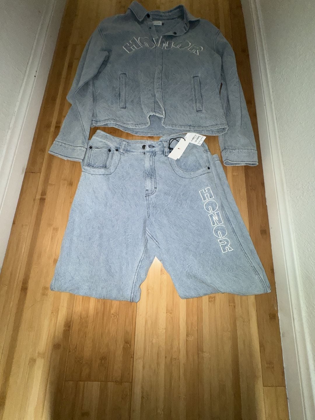Honor The Gift Diamond Denim Jacket & Jeans Set Light Indigo 2