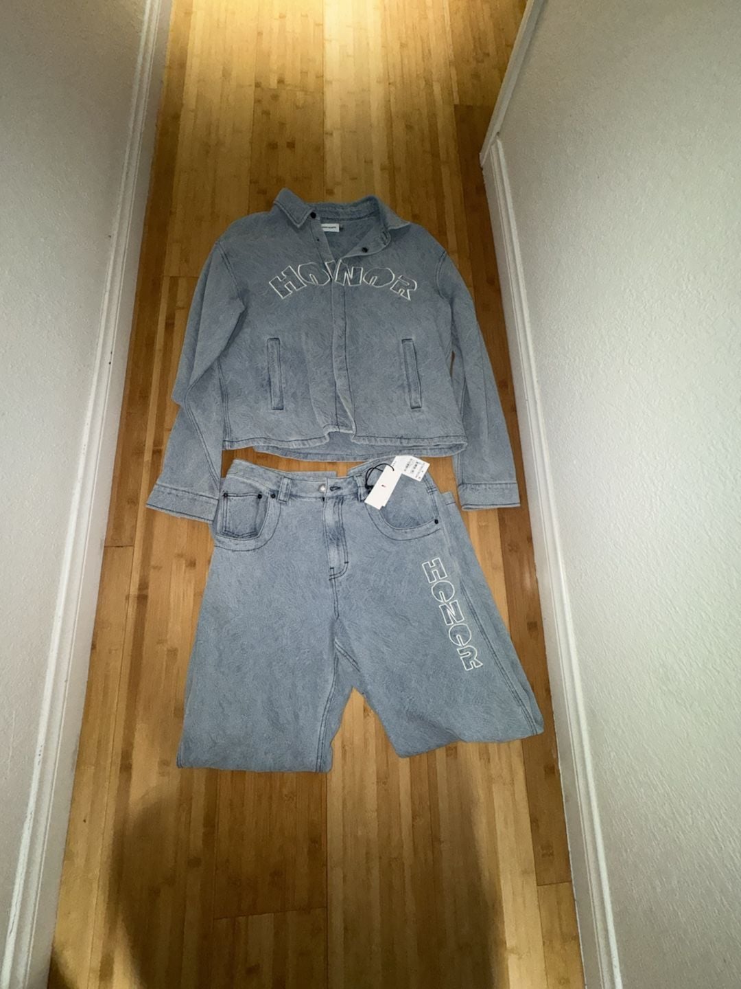 Honor The Gift Diamond Denim Jacket & Jeans Set Light Indigo 3