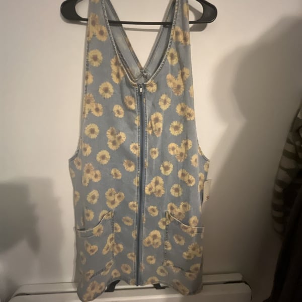 SO Sunflower Denim Overall Dress Size XXL