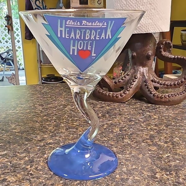 Elvis Presley's Heartbreak Hotel Crooked Stem Martini Glass
