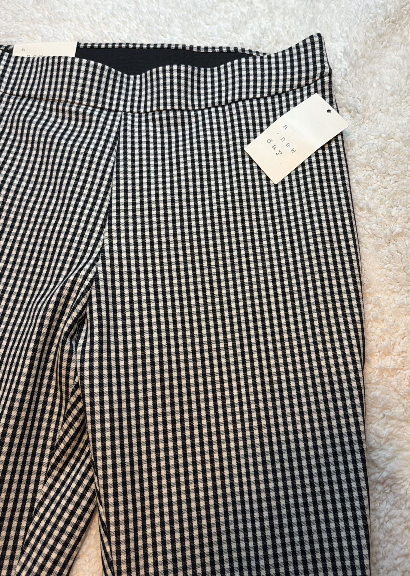A New Day Black and White Gingham Skinny Ankle Pants Size 8R 3