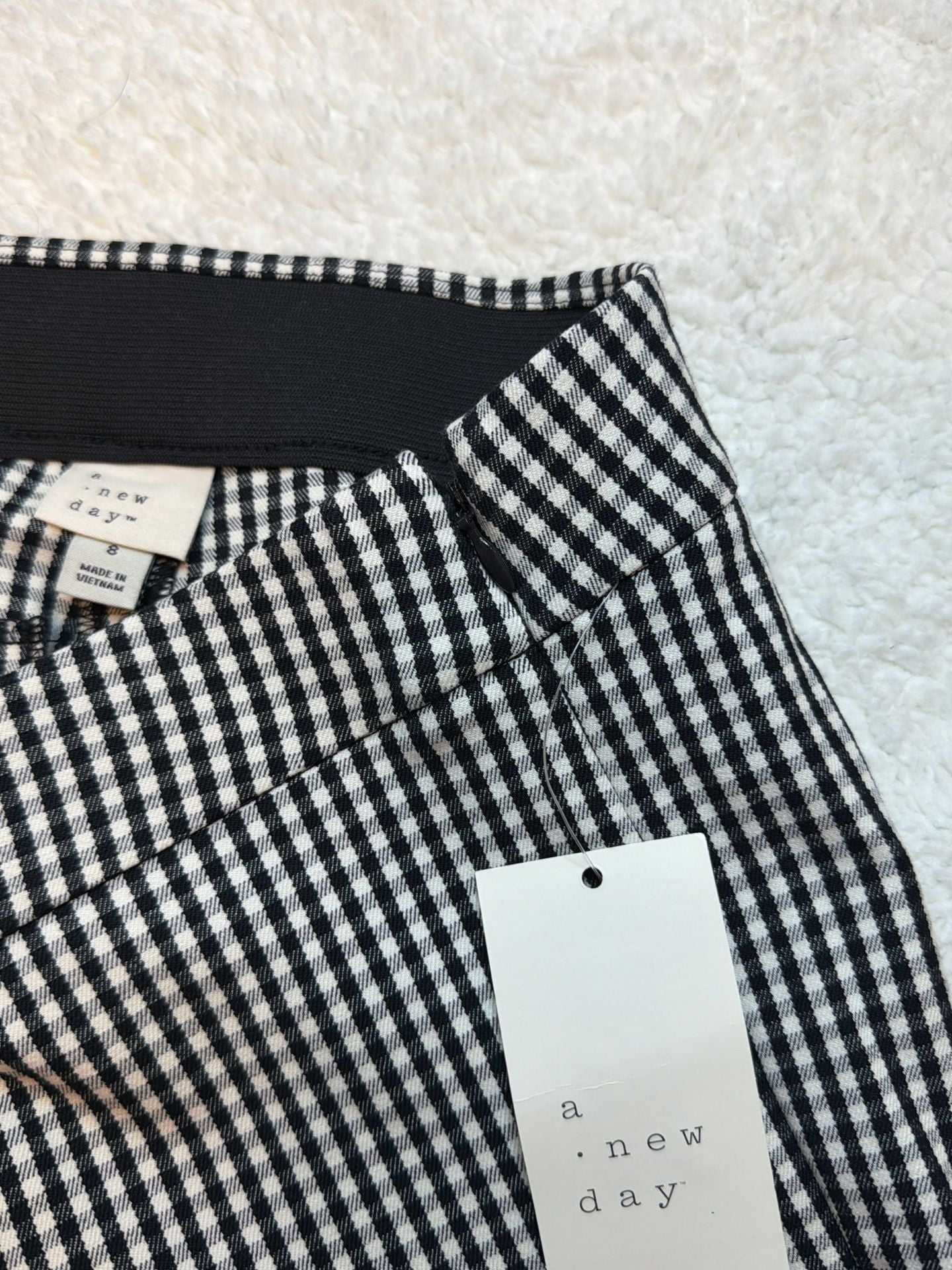 A New Day Black and White Gingham Skinny Ankle Pants Size 8R 5