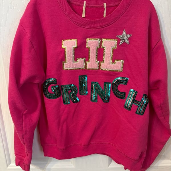 Judith March Lil Grinchy Pink Pullover Sweatshirt