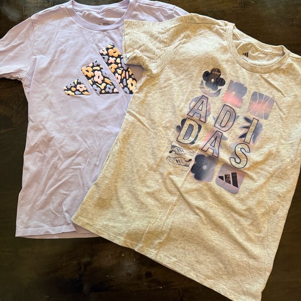 Girls adidas tee shirts 2 shirts size 10/12