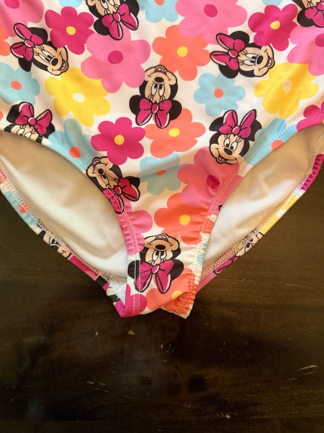 Disney Junior Minnie Mouse Girls One Piece Swimsuit Size 6X Pink Floral 3
