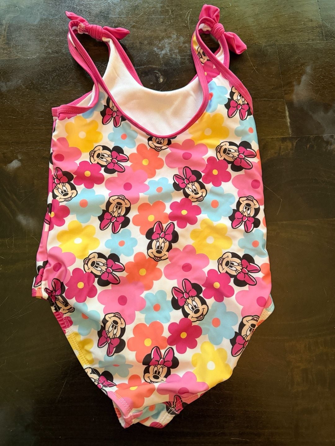 Disney Junior Minnie Mouse Girls One Piece Swimsuit Size 6X Pink Floral 4