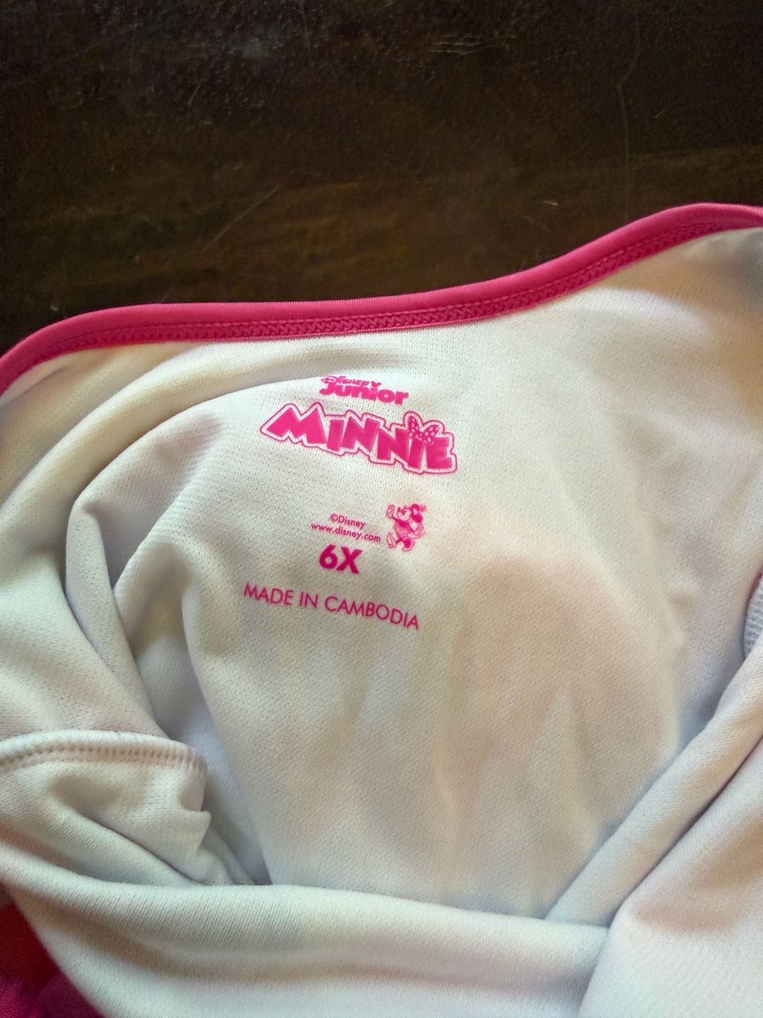 Disney Junior Minnie Mouse Girls One Piece Swimsuit Size 6X Pink Floral 6