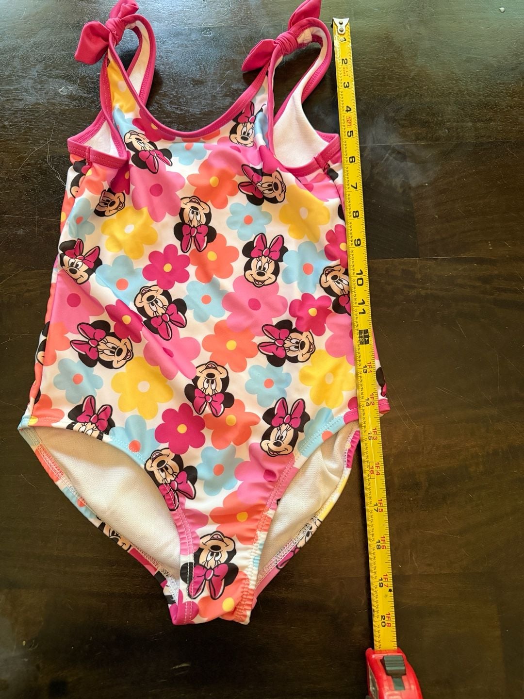 Disney Junior Minnie Mouse Girls One Piece Swimsuit Size 6X Pink Floral 7