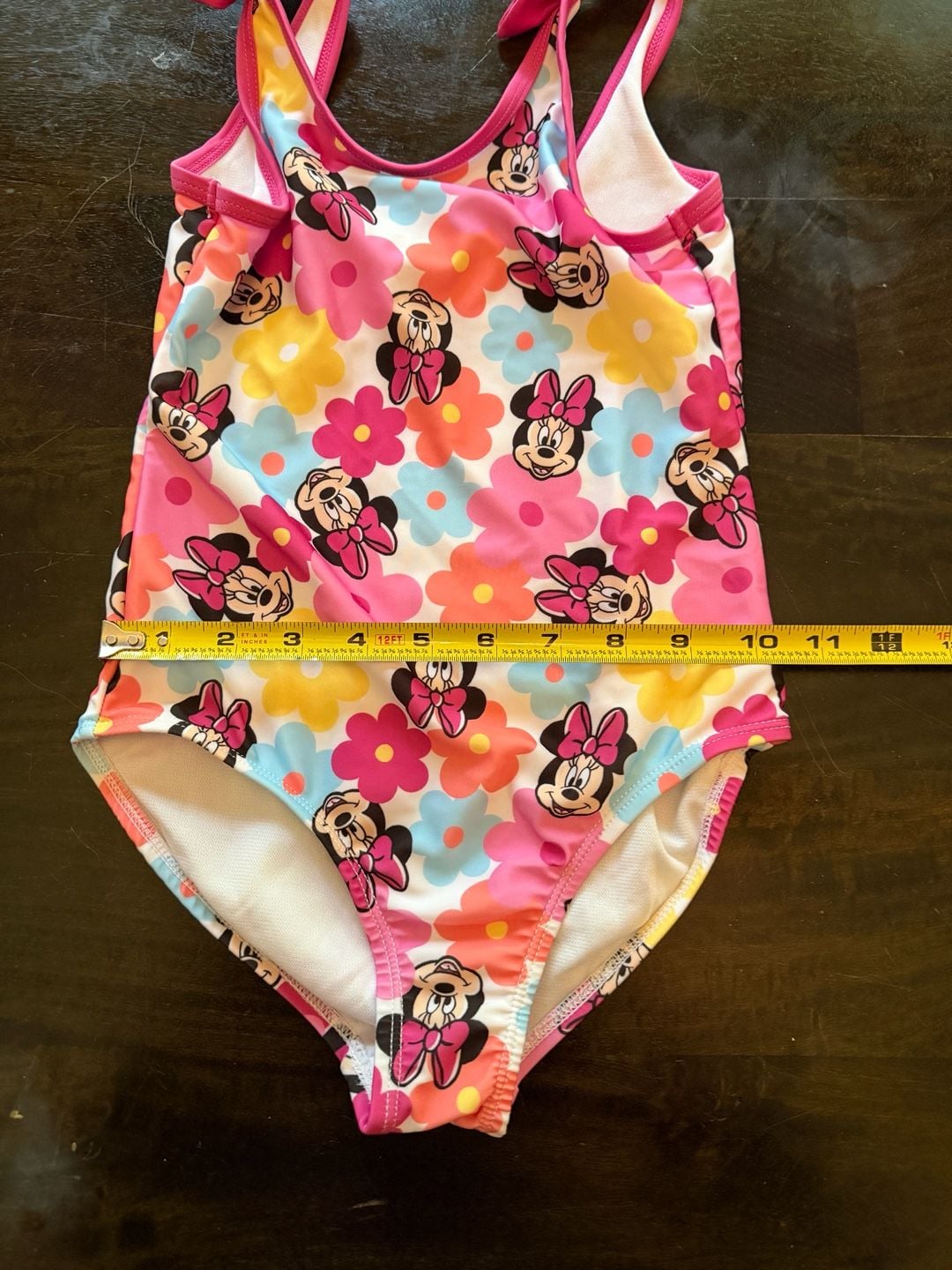 Disney Junior Minnie Mouse Girls One Piece Swimsuit Size 6X Pink Floral 8