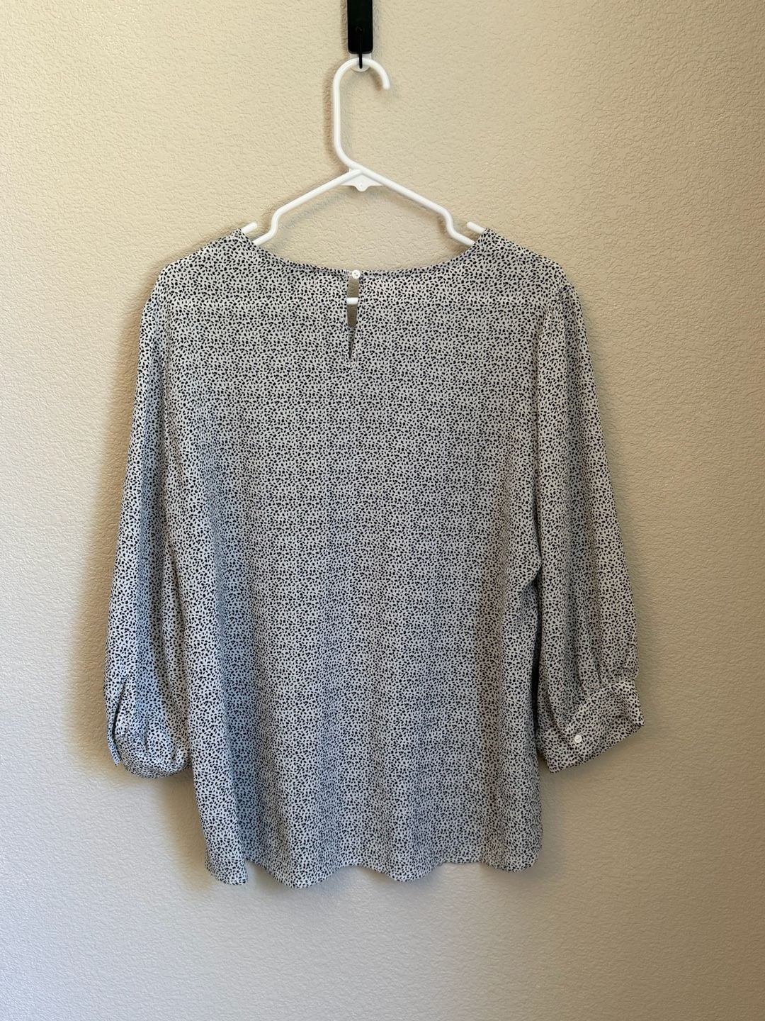 Adrianna Papell Black and White Print Blouse Size XL 6