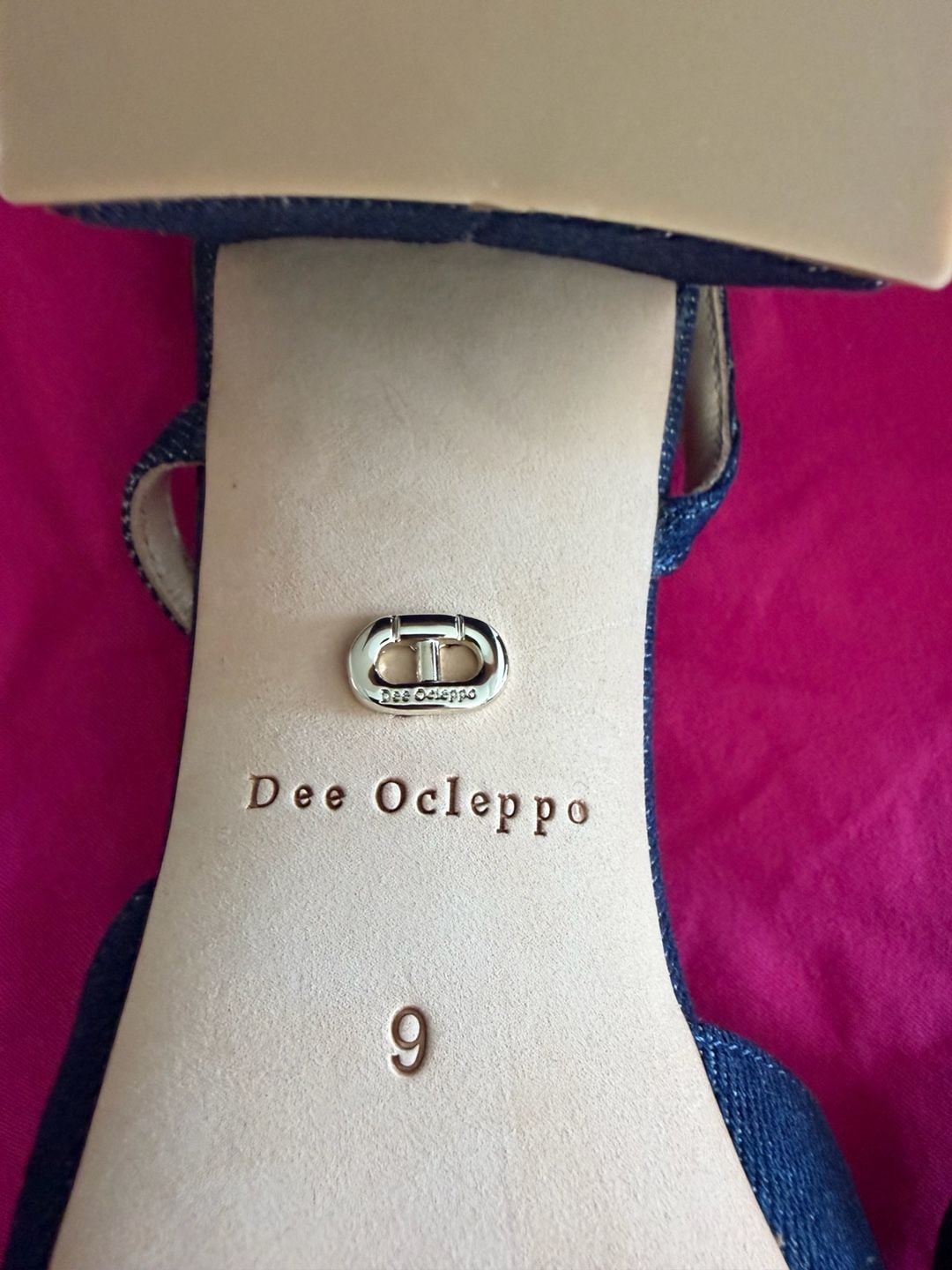 Dee Ocleppo Naples Blue Black Cap Toe Slingback Pumps Size 9 MSRP $295 9
