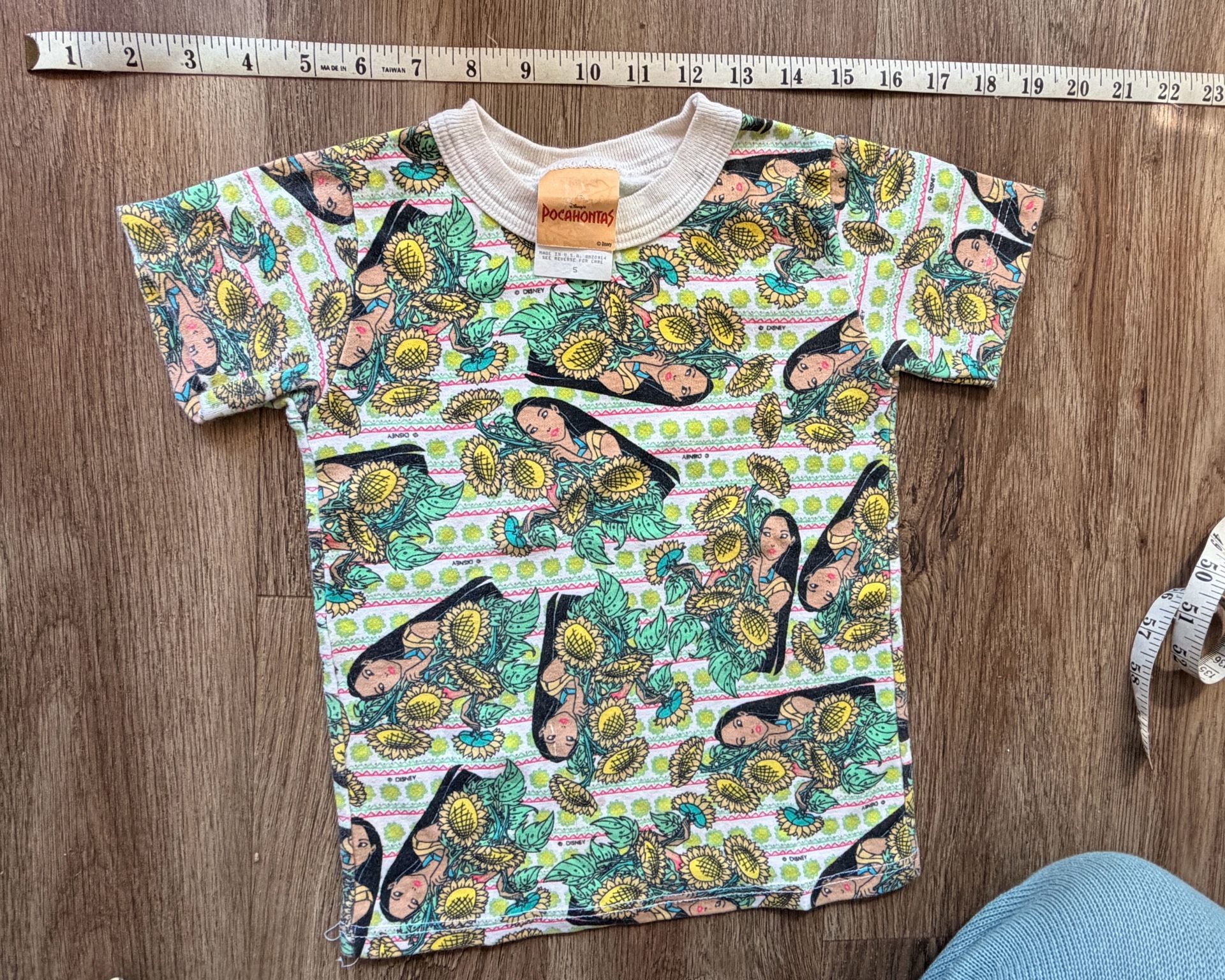 Vintage 1990s Disney Pocahontas Sunflower Underwear Set Top And Shorts Size 5 1
