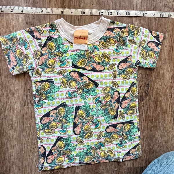 Vintage 1990s Disney Pocahontas Sunflower Underwear Set Top And Shorts Size 5