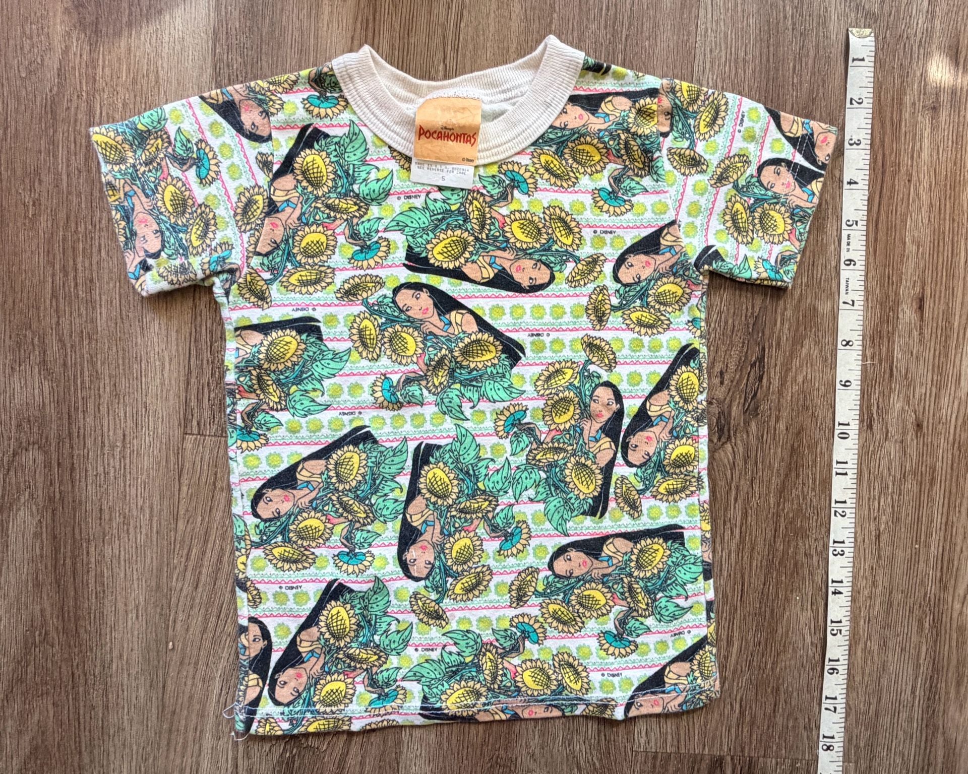 Vintage 1990s Disney Pocahontas Sunflower Underwear Set Top And Shorts Size 5 2