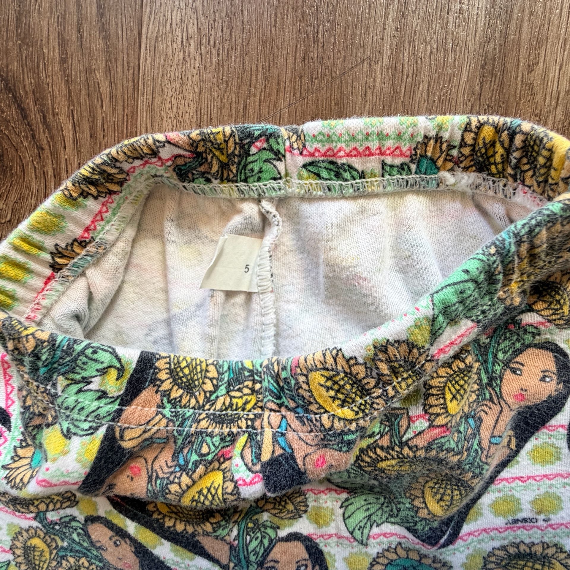 Vintage 1990s Disney Pocahontas Sunflower Underwear Set Top And Shorts Size 5 8