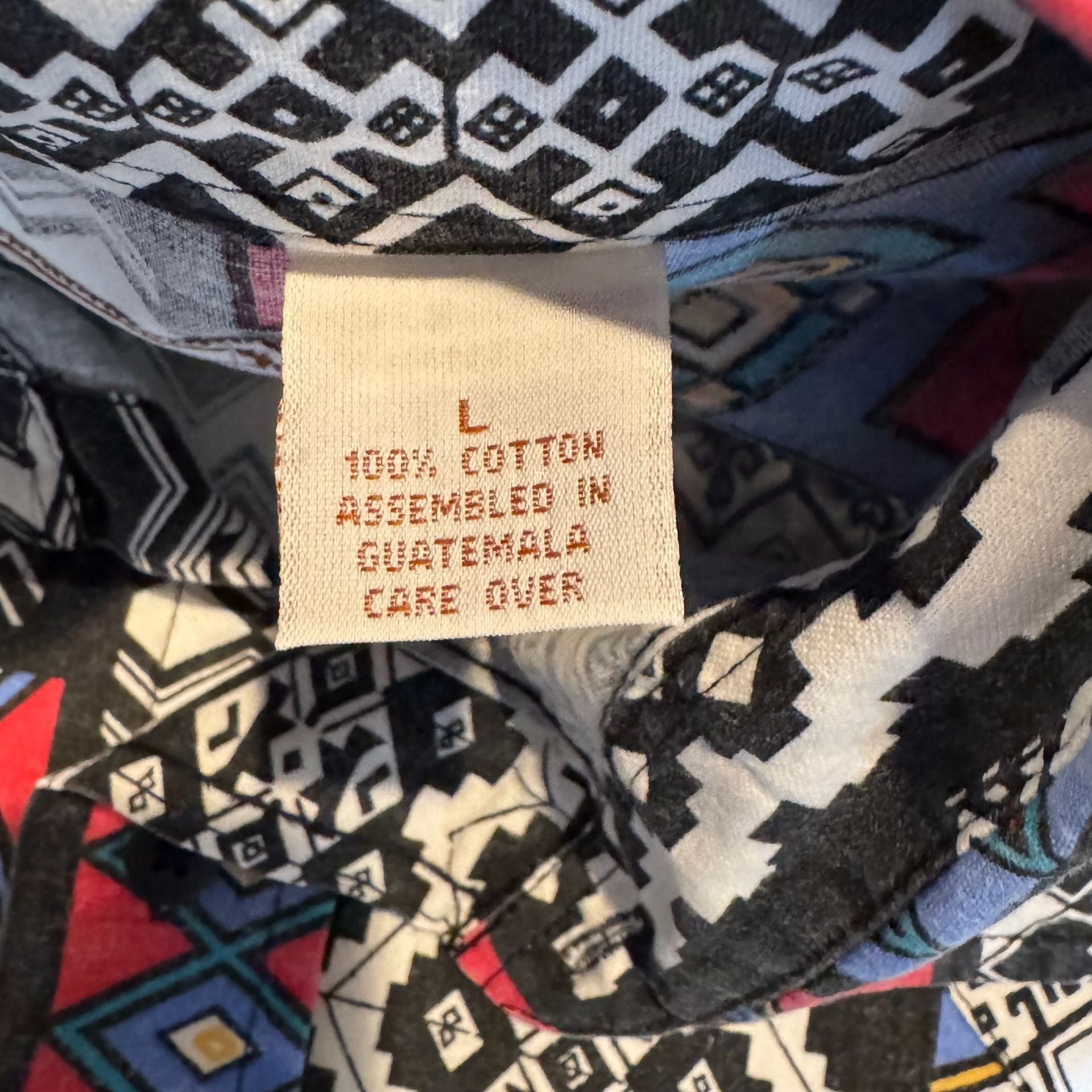 Vintage Western Plains Trading Co Shirt Mens L Aztec Geometric Southwestern 90s 6