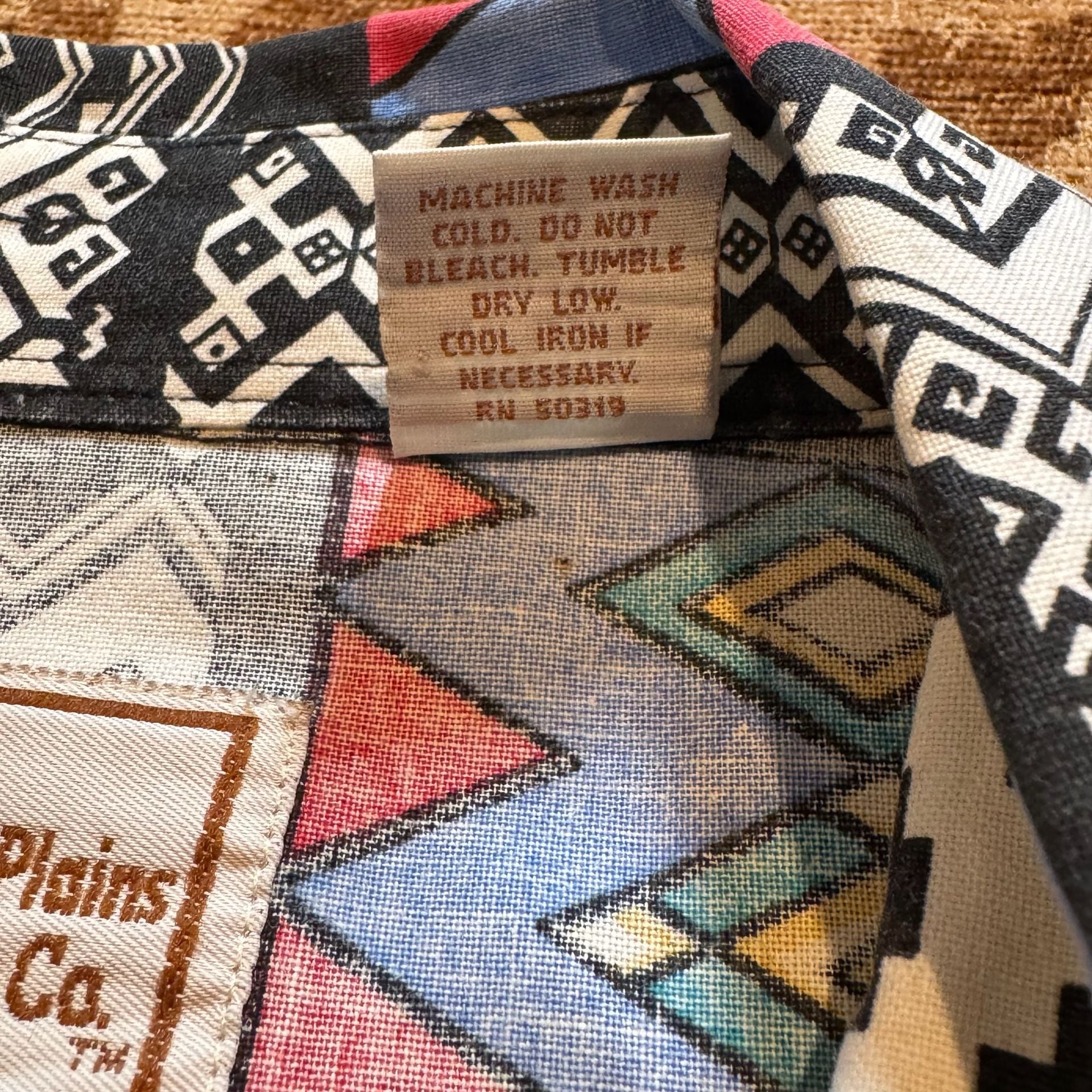 Vintage Western Plains Trading Co Shirt Mens L Aztec Geometric Southwestern 90s 7