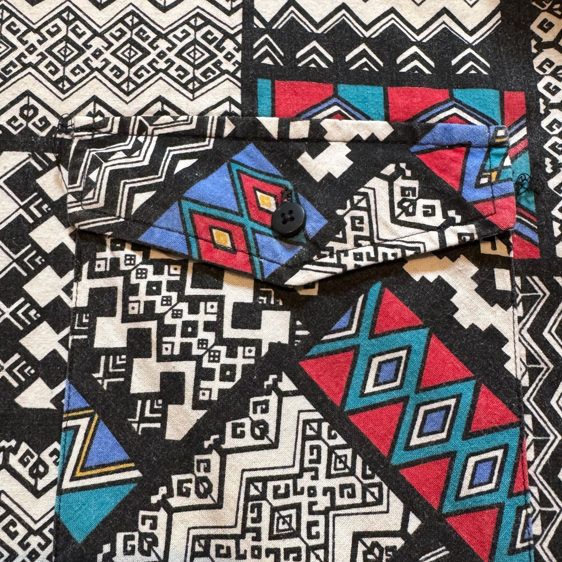 Vintage Western Plains Trading Co Shirt Mens L Aztec Geometric Southwestern 90s 8