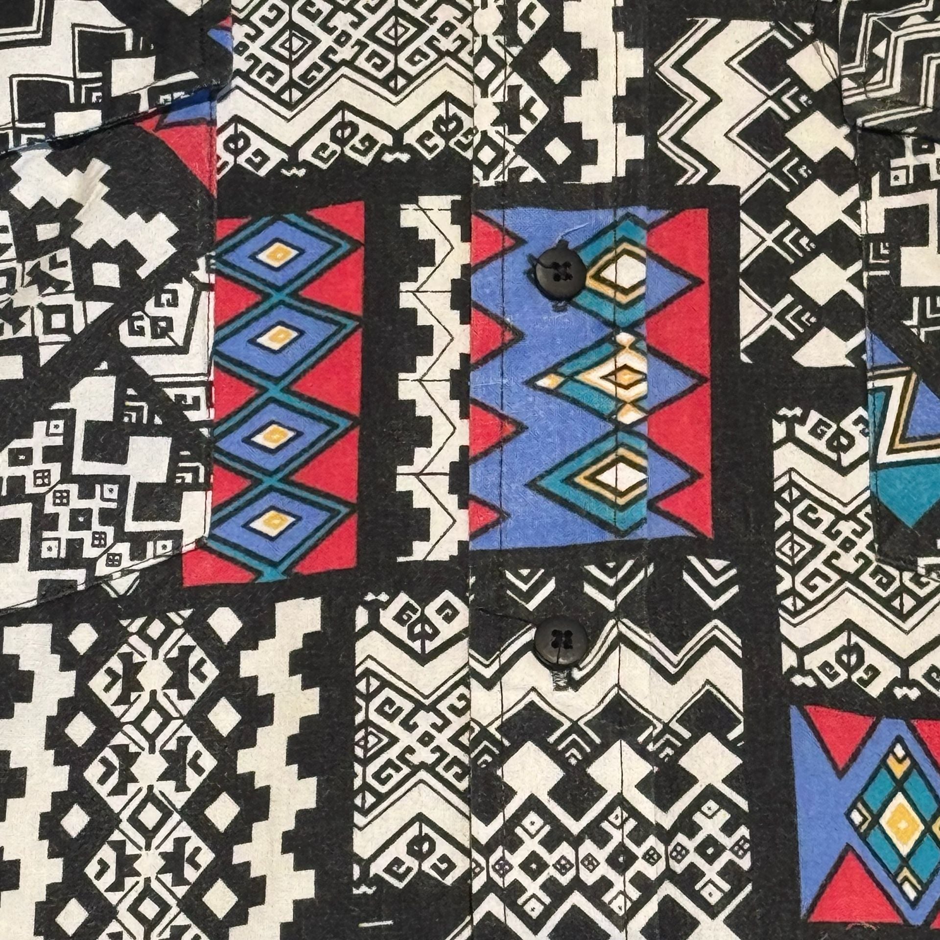 Vintage Western Plains Trading Co Shirt Mens L Aztec Geometric Southwestern 90s 9