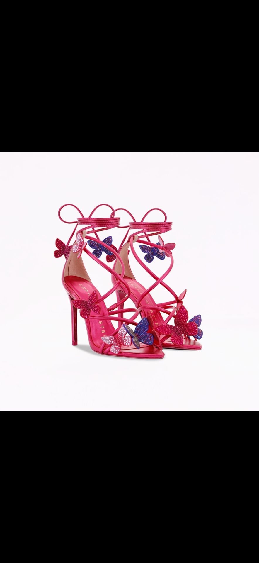 Sophia Webster Vanessa Pretty Pink Crystal Butterfly Sandals EU 40 MSRP $880 2