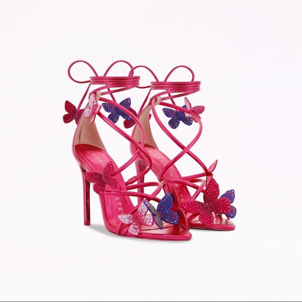 Sophia Webster Vanessa Pretty Pink Crystal Butterfly Sandals EU 40 MSRP $880