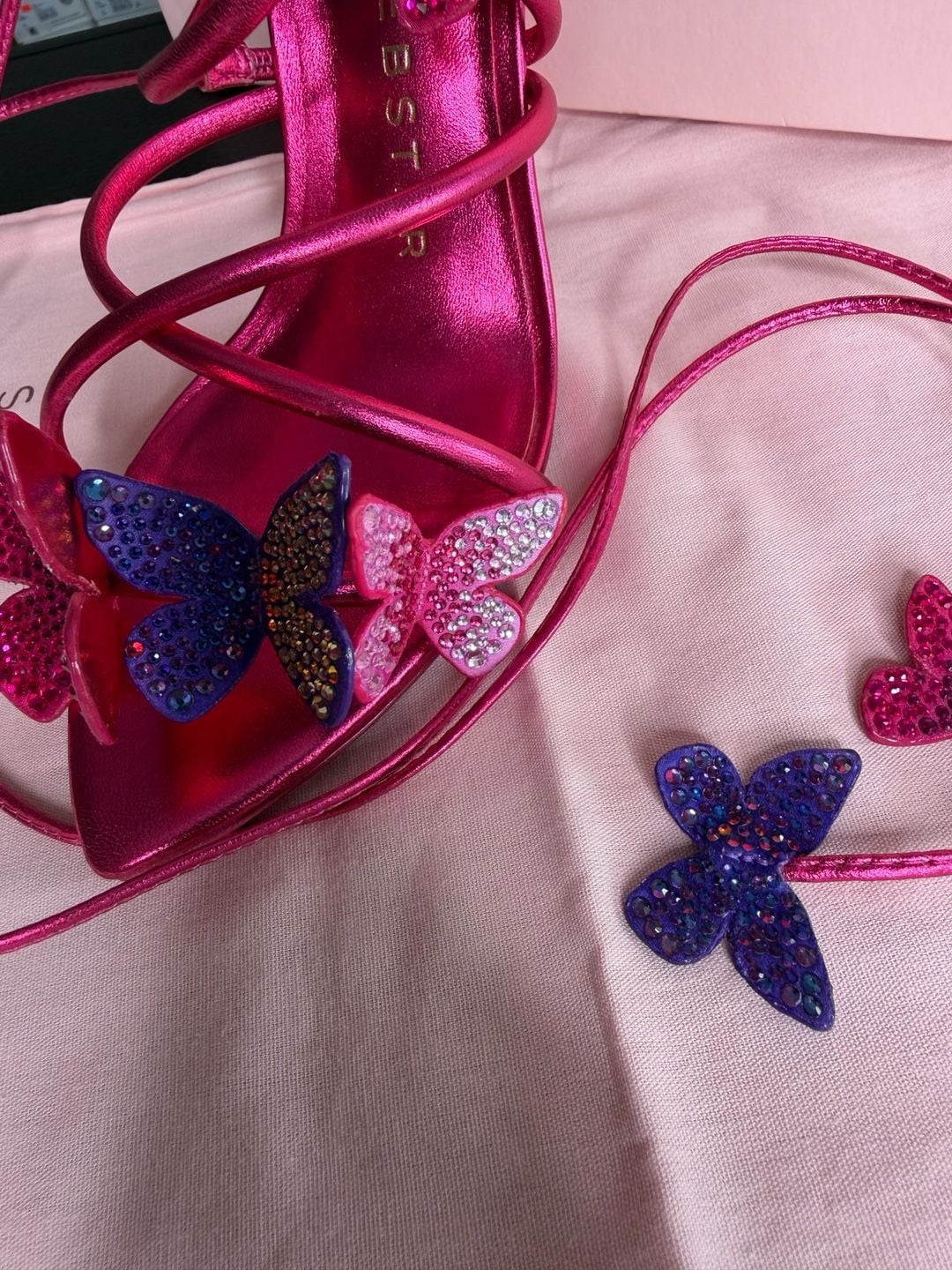 Sophia Webster Vanessa Pretty Pink Crystal Butterfly Sandals EU 40 MSRP $880 7