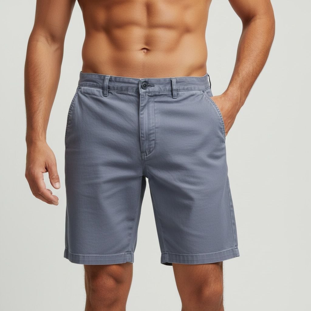 Dockers Mens Blue Flat Front Casual Cotton Shorts 3