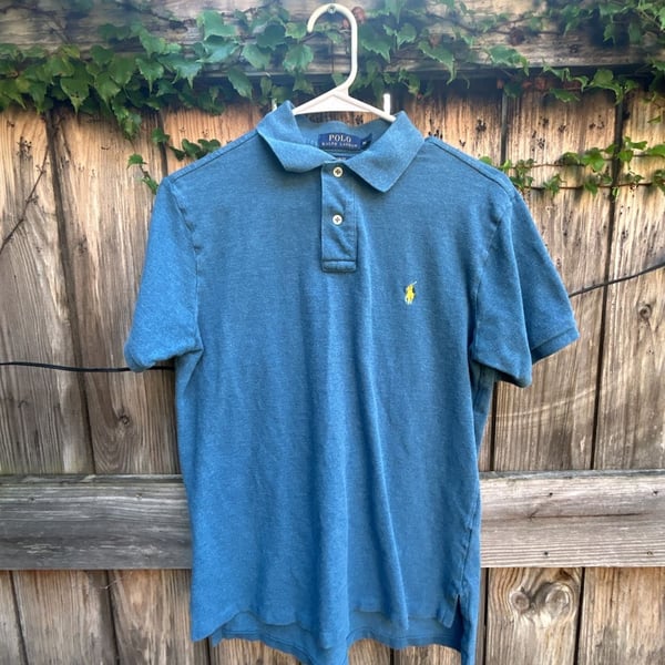 Polo Ralph Lauren Custom Fit Blue Short Sleeve Polo Shirt Men's Medium
