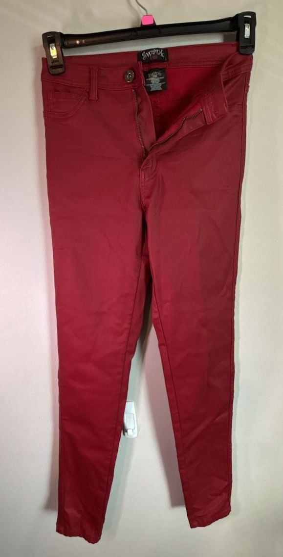 Swank Red Coated Skinny Jeans 2