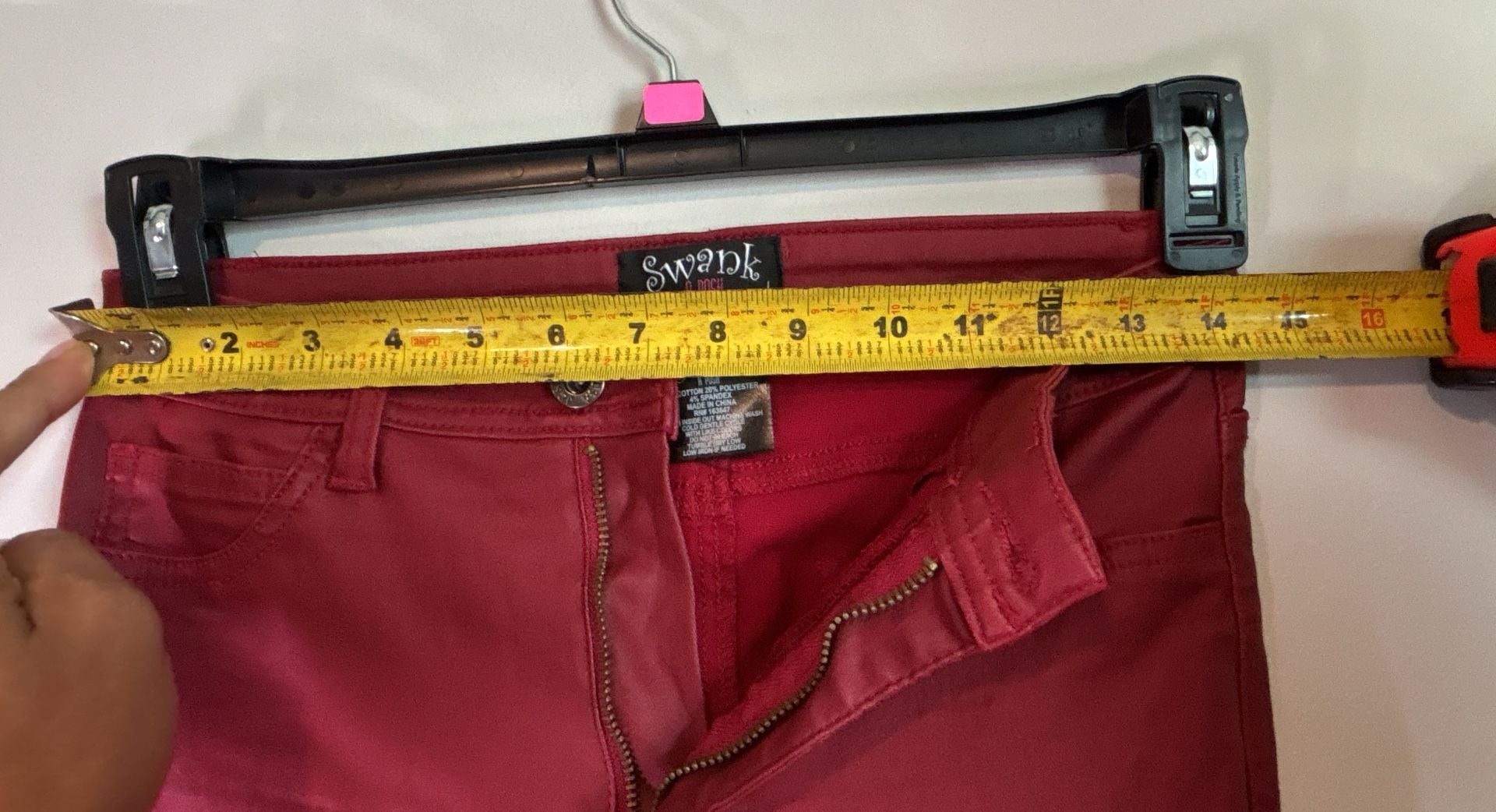 Swank Red Coated Skinny Jeans 4